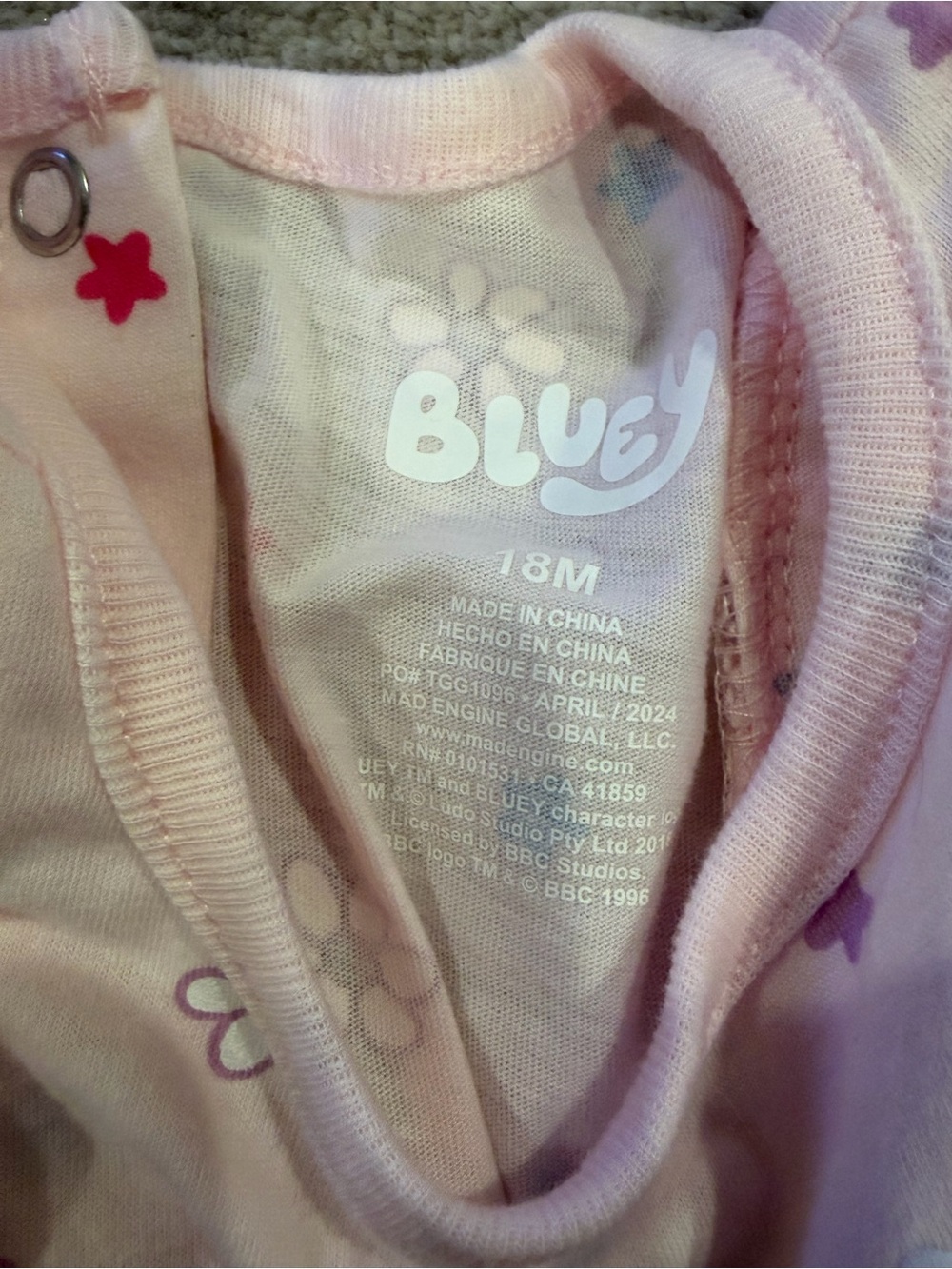 Pink Ruffle-Shoulder Baby Romper - Picture 2 of 3